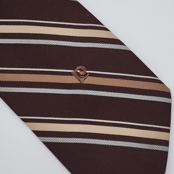 Pierre Cardin Necktie Stripe Brown 3.25"W 54.5" L VTG Retro - Picture 2 of 5
